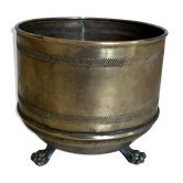 Ancien cache-pot tripode en laiton