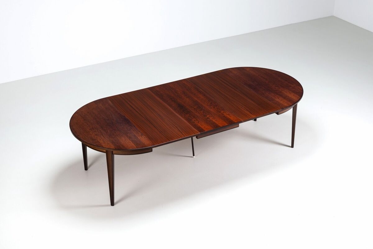 Gunni Omann large dining table in rosewood Omann Jun Denmark 1960