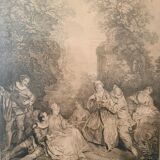 Nicolas Lancret, Conversation galante, engraving, nineteenth century
