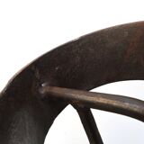 Impressive wrought iron candlestick by Leopold Gest, 1950s.