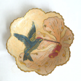 Brass hummingbird cup