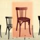 Paire de chaises bistrot Baumann 1955 assise bois