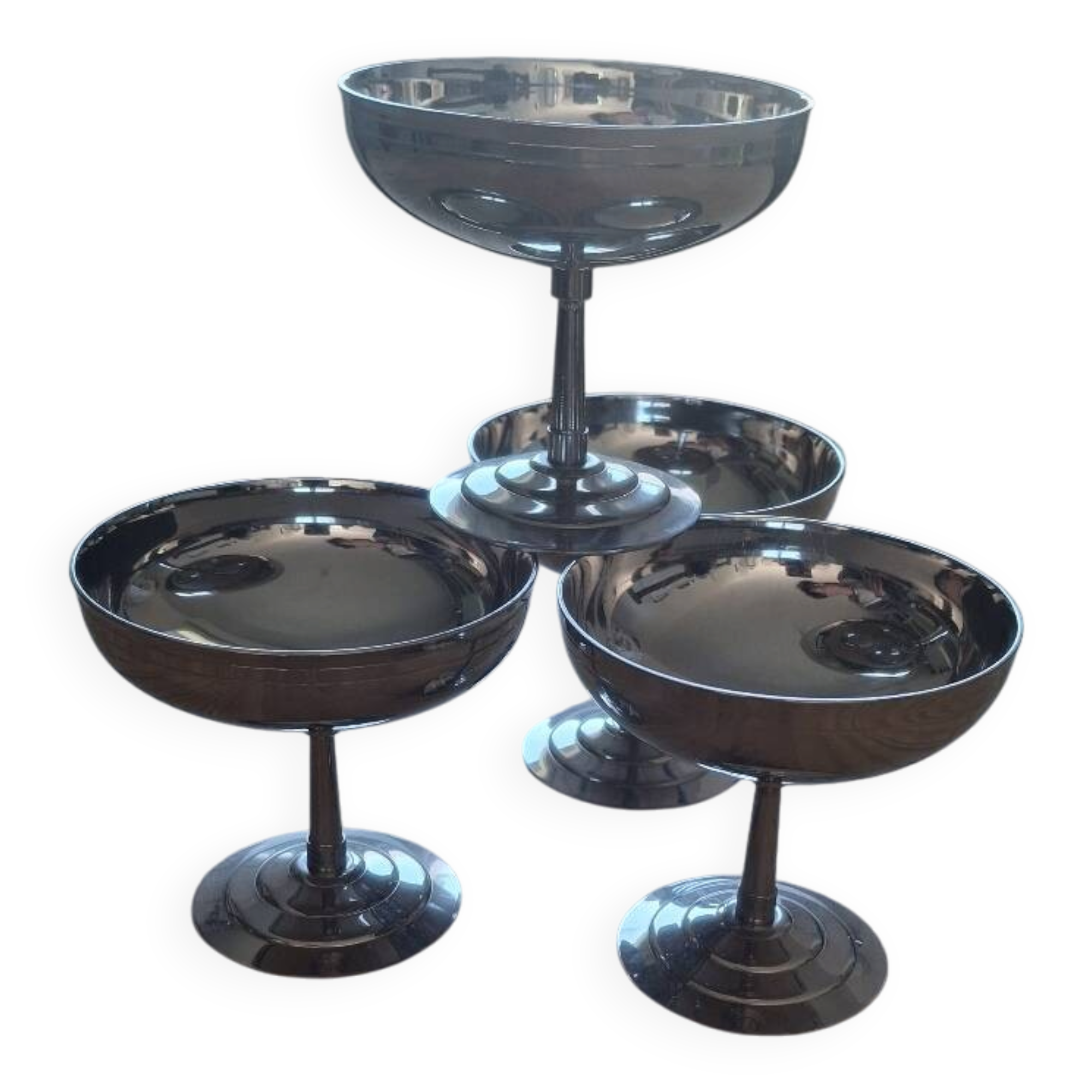 4 Stainless Steel Coupes Letang & Remy 18-10 – Elegant Vintage Style