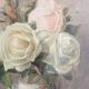 Ernest FOUSSIER 1901 "White roses in a Japanese vase"watercolor signed