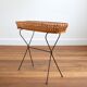 Rattan and metal plant holder 1960s