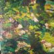 Old impressionist painting landscape river oil on wood signed