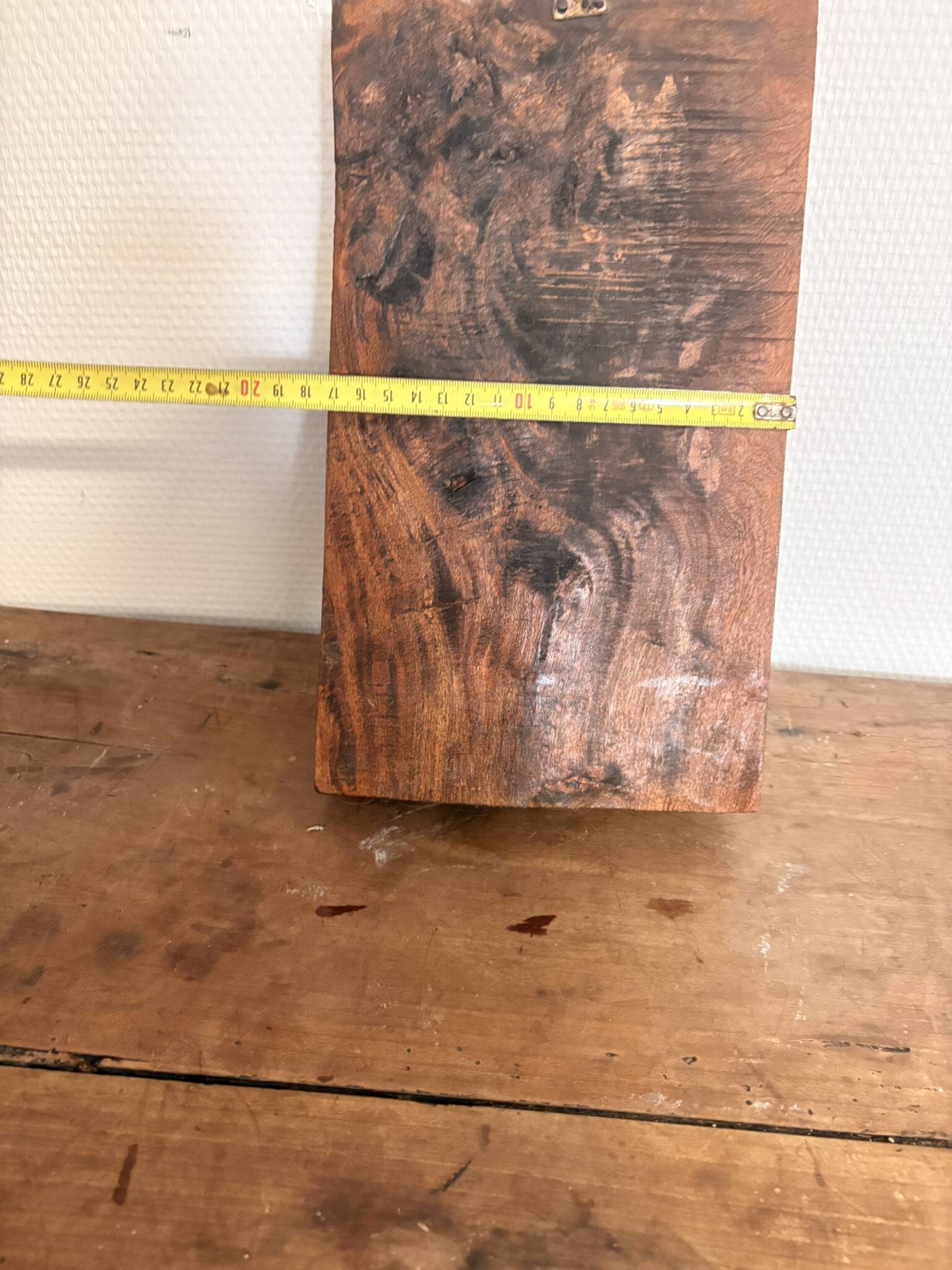 Tableau, panneau en bois sculpté vintage figurant une divinité, Inde
