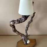 Table lamp made from old vine stock