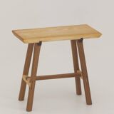 Contemporary handcrafted stool / end table in solid oak and ash wood
