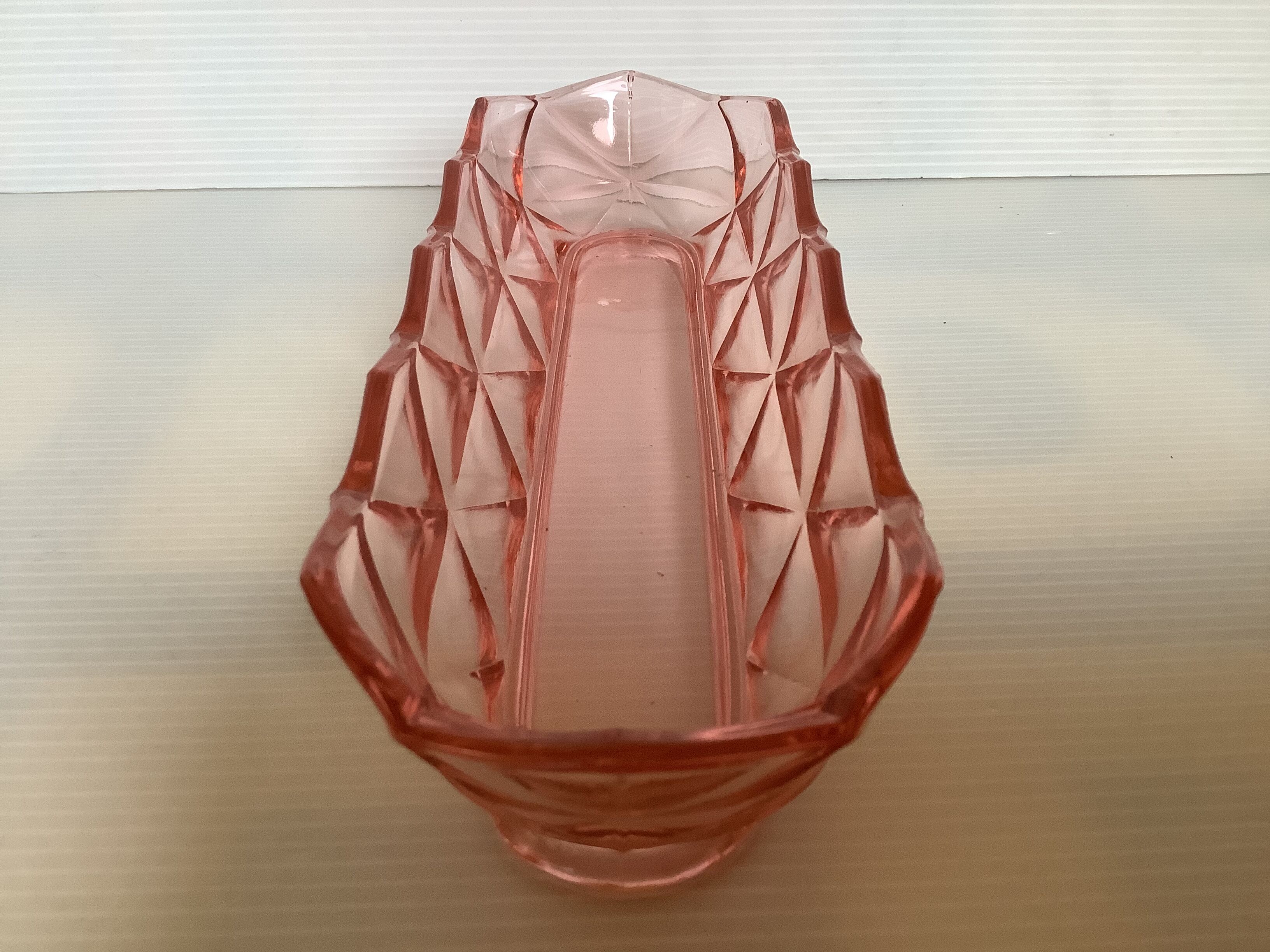 Empty pocket pencil holder pink glass