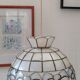 Mother-of-pearl and brass lamp