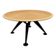 Round wooden and metal quadripod dining table