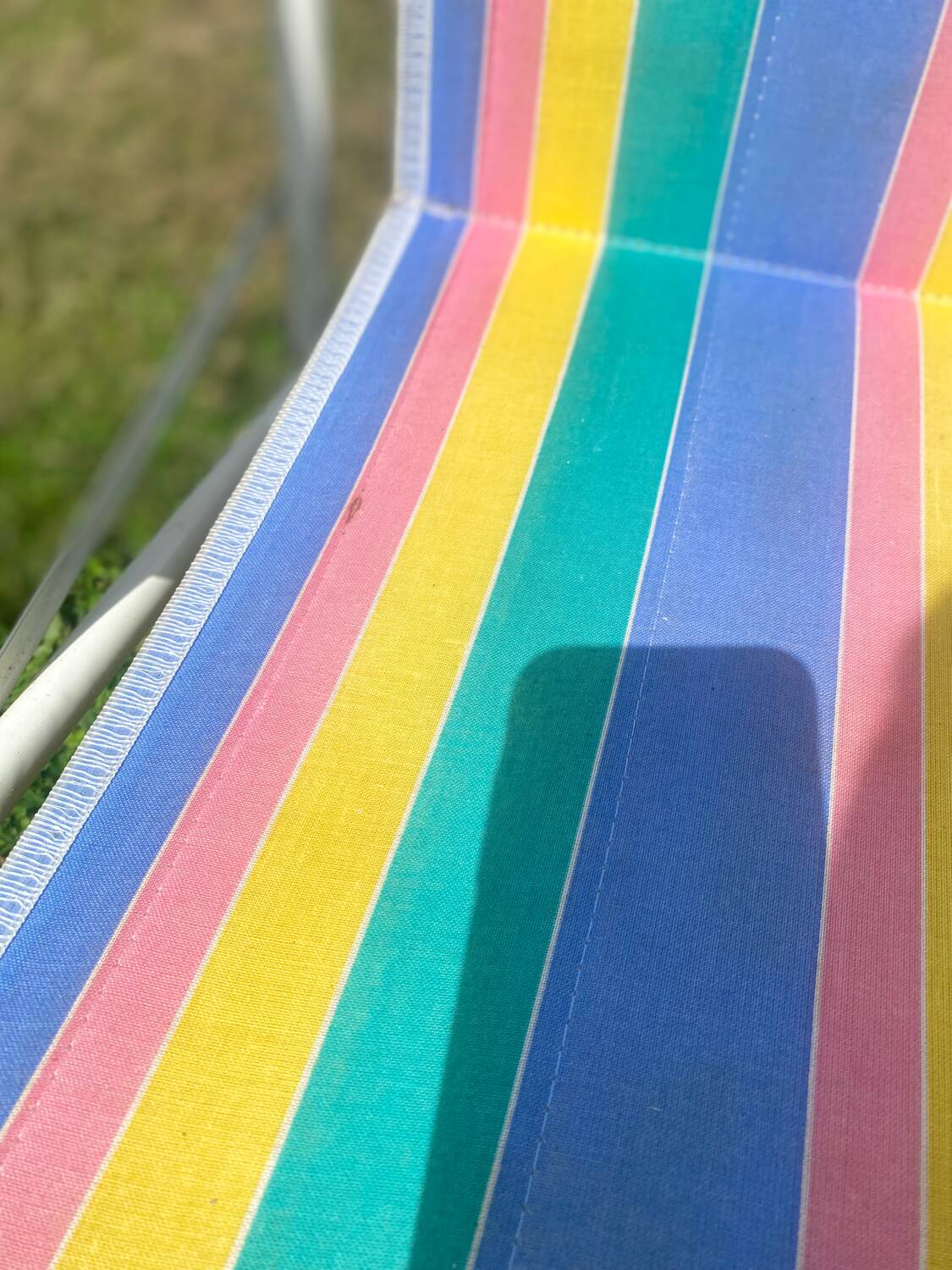 Chaise camping vintage rayée