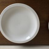 Set of 7 modernist flat plates Lunéville 1930 white earthenware