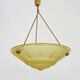 Old chandelier, Art Deco 1 light basin pendant light, in yellow glass paste. 1930s