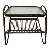 Table d'appoint vintage en rotin / table d'appoint / table à plantes