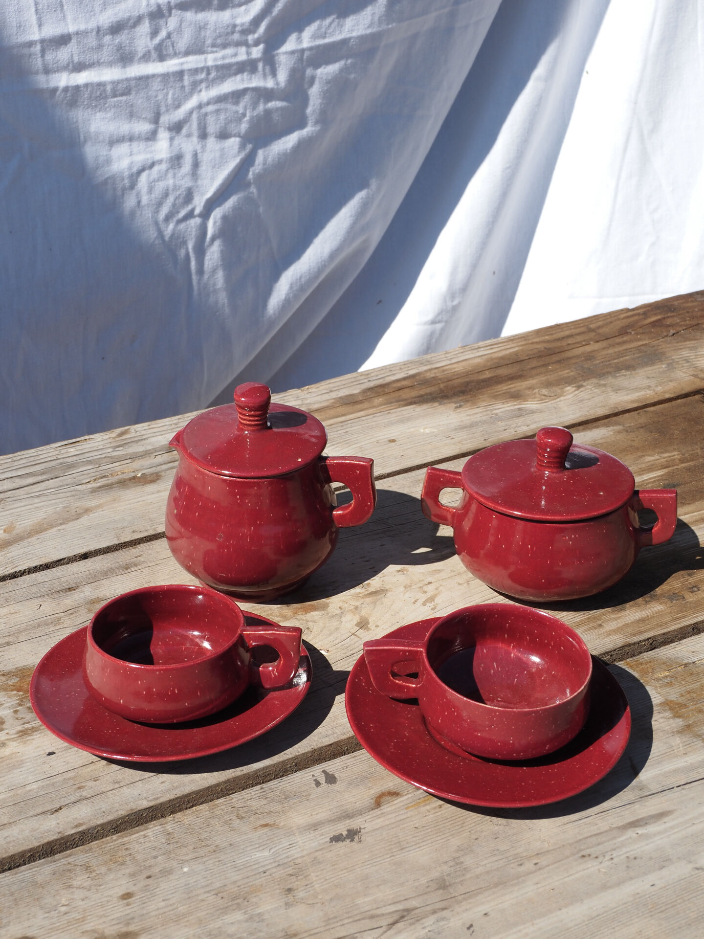 Art Deco Red Tea/Coffee Set