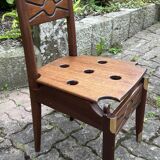 Commode scriban de marine bois laiton vintage et sa chaise