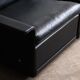 Dieter Rams Model 620 two seater sofa in black leather for Vitsoe, 1980s