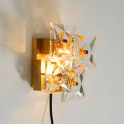 1960s Kinkeldey crystal glass and brass wall lamp in mint condition