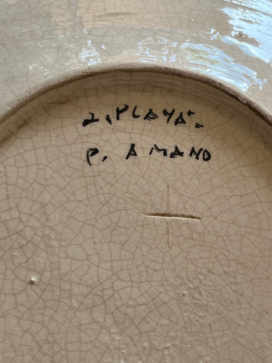 Ceramic plate with bird decoration