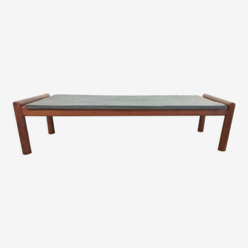 American walnut coffee table and concrete top imitating slate