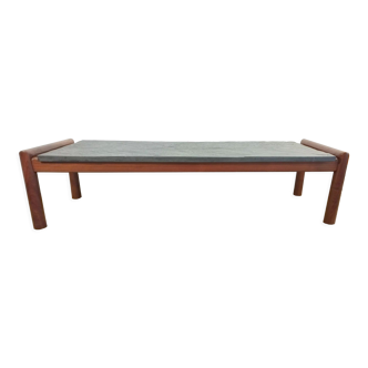 American walnut coffee table and concrete top imitating slate
