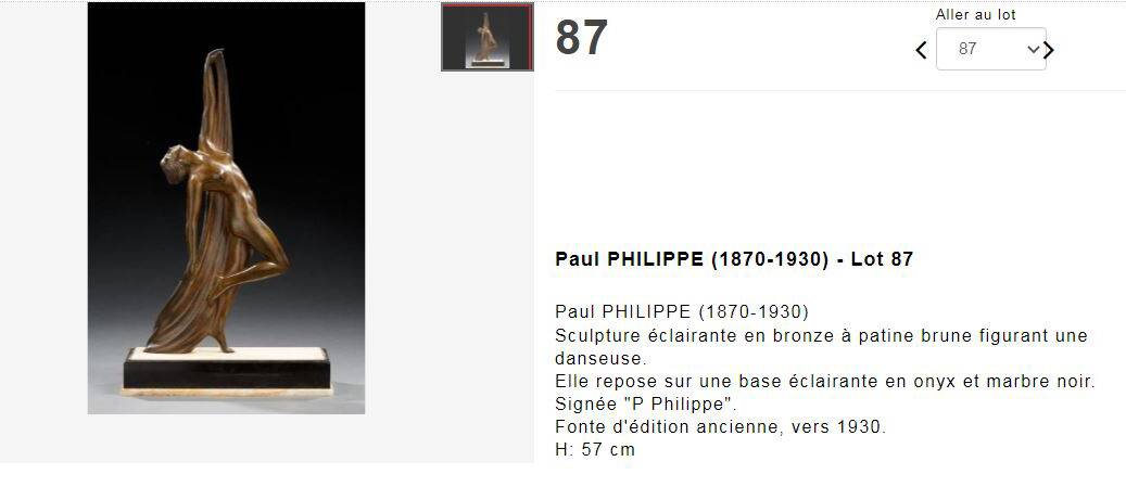 Art Deco sculpture by Phillips (Paul Philippe)