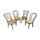 Lot de 4 chaises bistrot dépareillé bois courbé