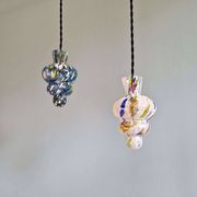 A pair of multicoloured blown glass suspensions, Murano, 1950-60.