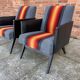 Paire de fauteuils "feu" des années 80
