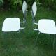 Pair of pale yellow formica chairs