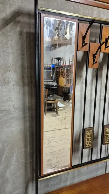 Vintage mid-century modern hallway coat rack with mirror by Alfred Hendrickx for Belform, Belgium, 190 × 80 × 30 cm