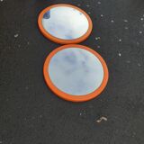 Orange 70's round mirrors