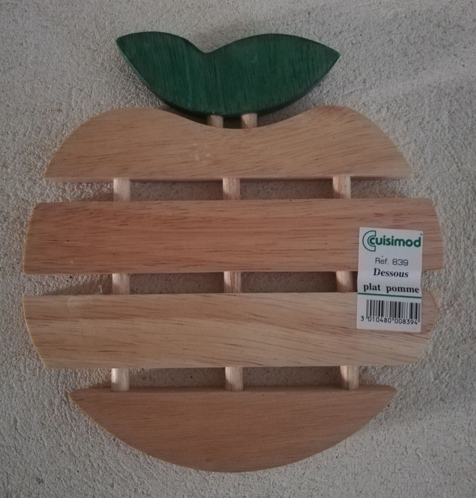 Wooden underside of apple shape