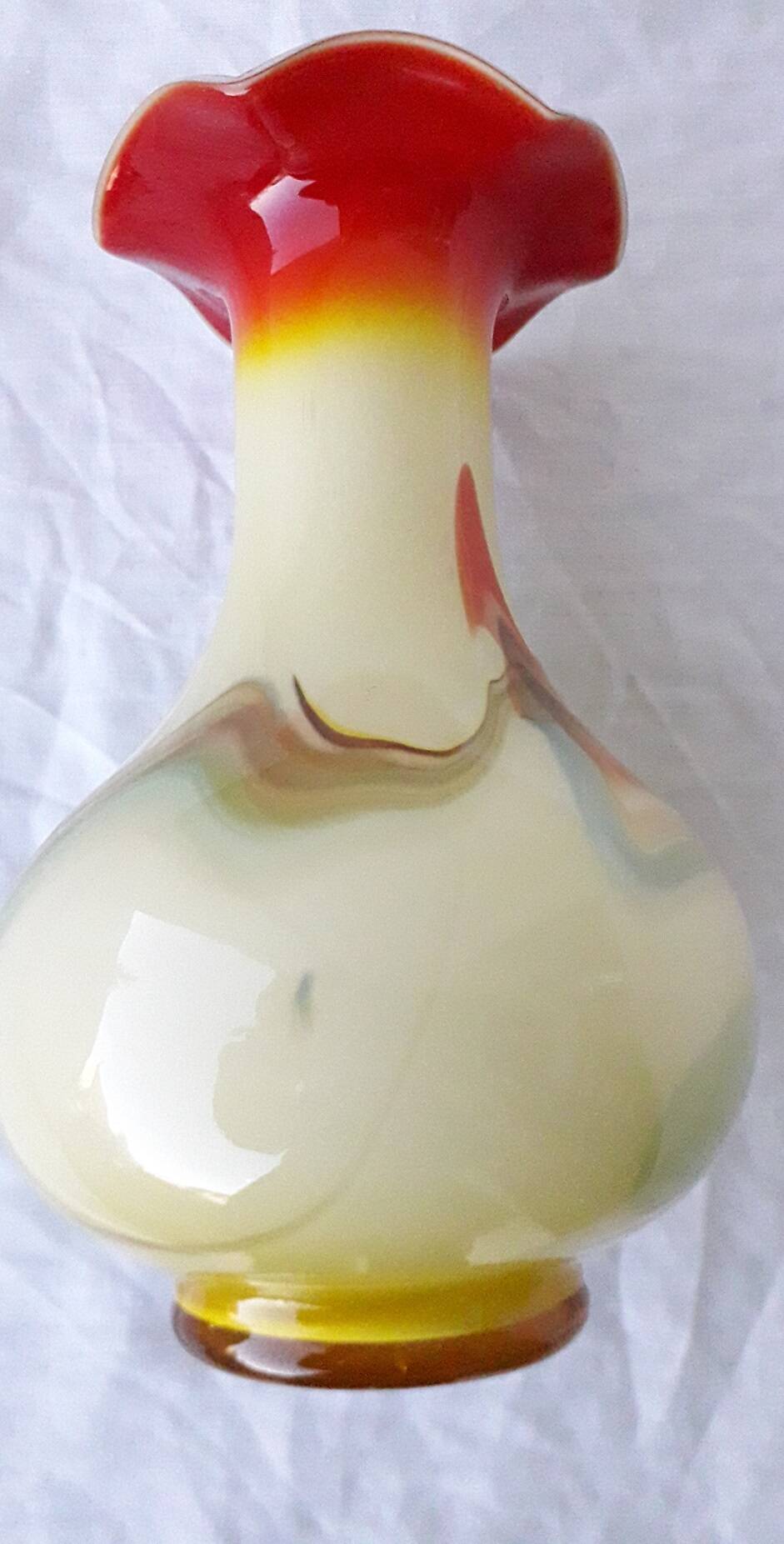 Multicolored glass vase
