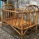Vintage rattan baby bed 1960