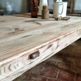 Farmhouse table in solid oak and pine, raw, washed, 212x93