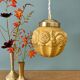 Vintage art deco globe pendant light in ochre opaline