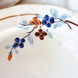 2 vintage Sarreguemines dishes, table service dishes with floral hand decoration