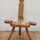 Brutalist chair in solid wood, European handcrafted work from the early 20th century.