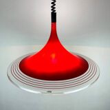 Red Albatros pendant lamp made of plastic from the mid-century by Meblo, Yugoslavia, 1970s.