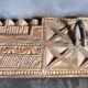 Coat rack 3 hooks in carved teak / 2 back hooks for wall hanging