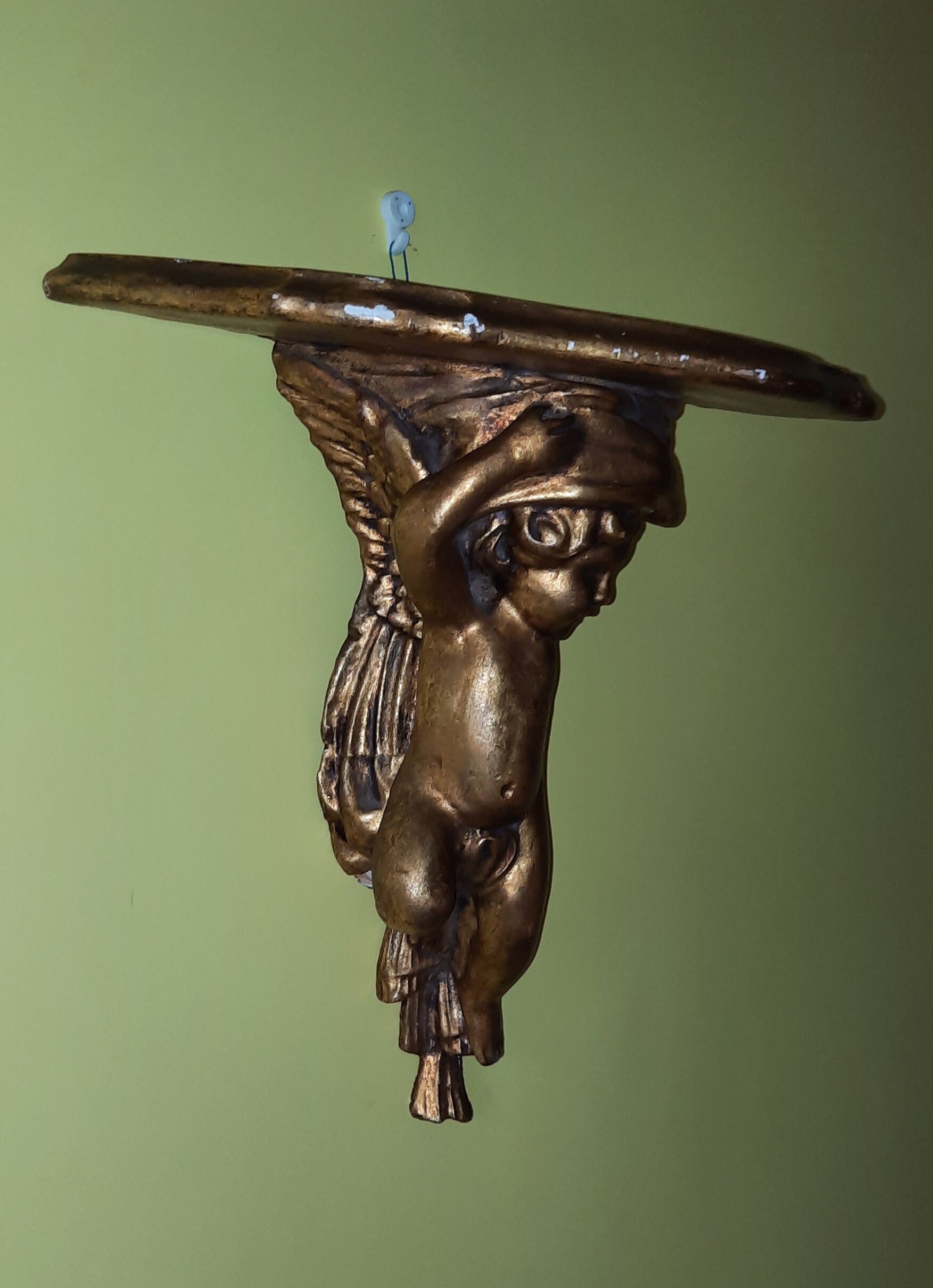 Gilded wood applique console