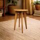 Scandinavian style stool in solid wood, splayed legs, 1960s.
