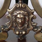 Pair of Louis-Philippe andirons with Caryatids - Bronze, cast iron - 19th century