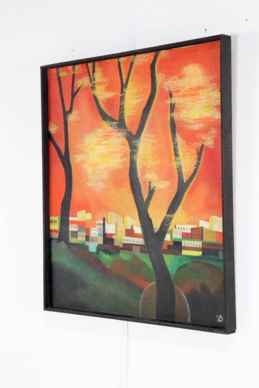 Painting 'Aftenrode' - mid century modern / 70's abstract