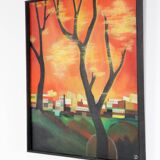 Painting 'Aftenrode' - mid century modern / 70's abstract