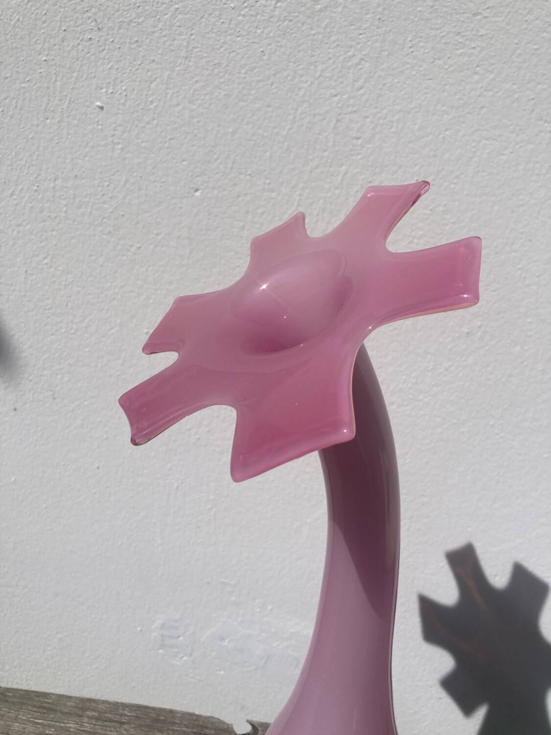Grand vase fleur opaline rose