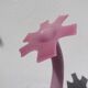 Grand vase fleur opaline rose